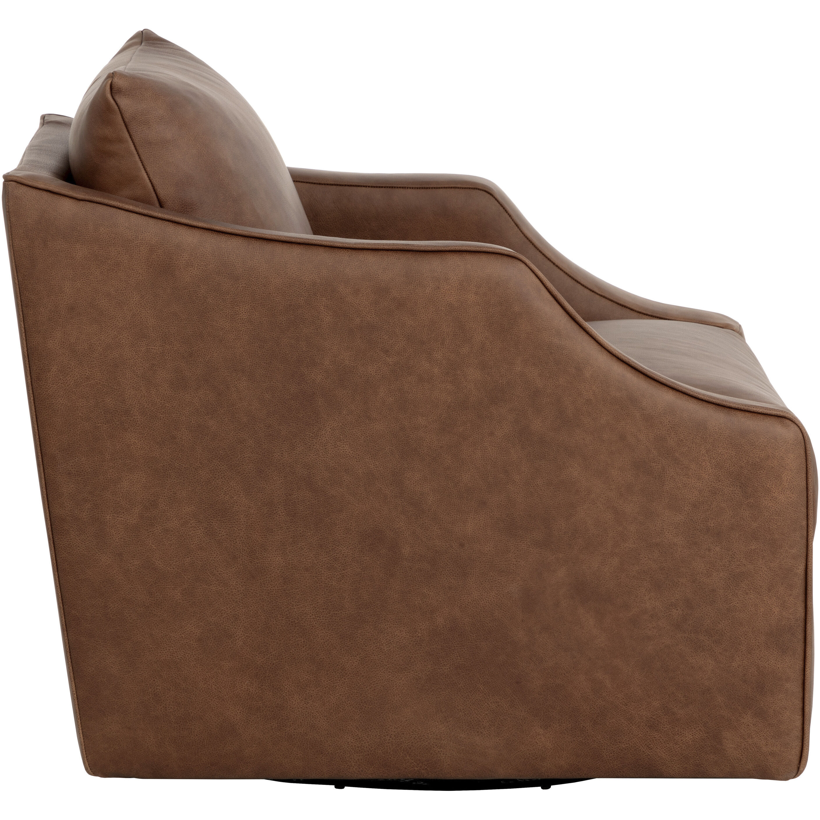Orwell Cognac Leather Swivel Lounge Chair